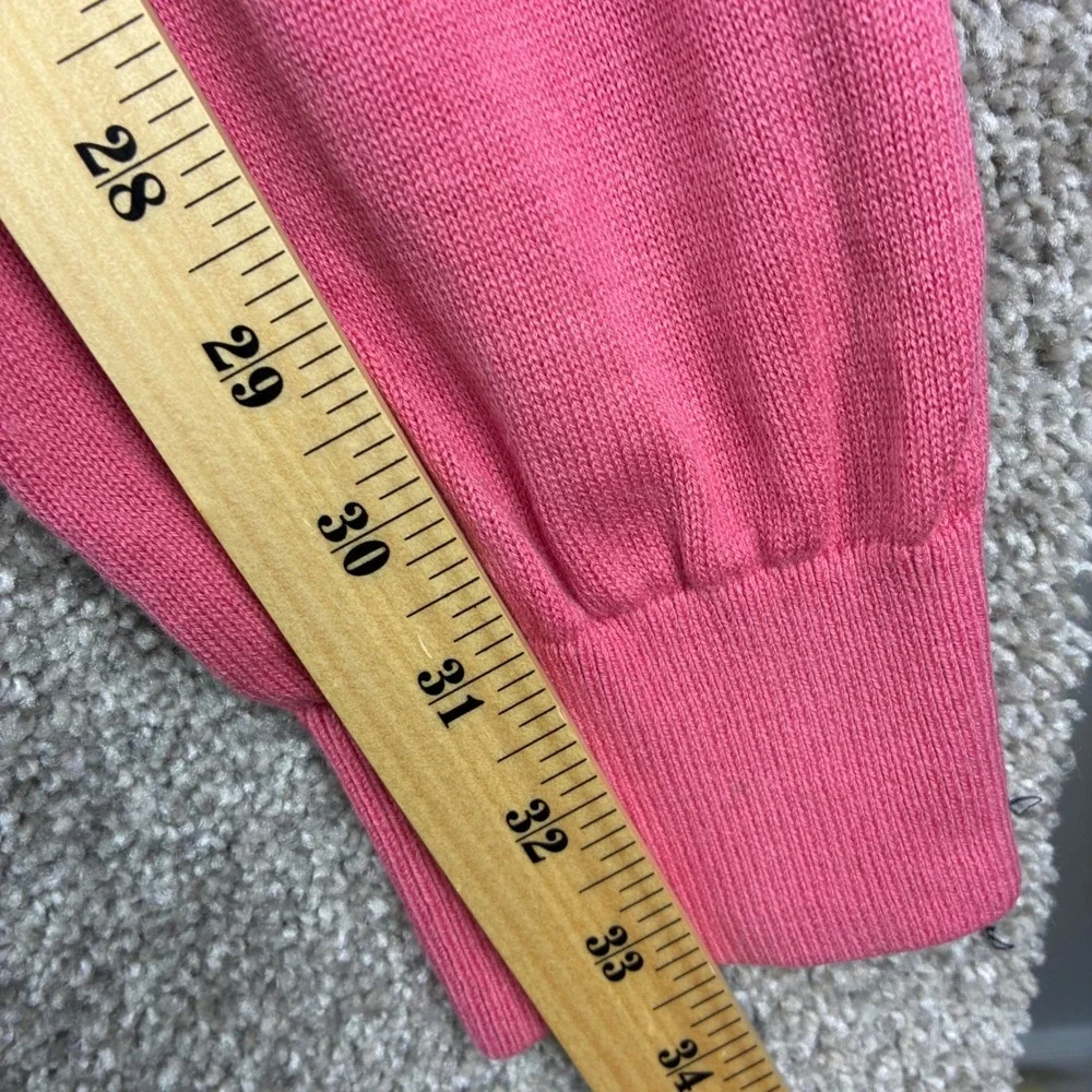 Vintage Fairway & Greene Sweater Size L Pink Cashmere Blend V Neck Golf Preppy